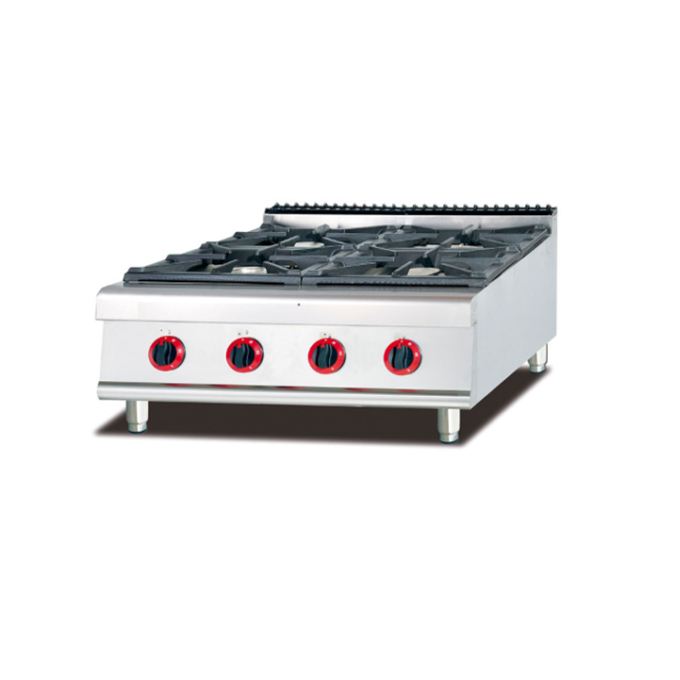 Petites cuisinières à gaz et plaque chauffante commerciales en acier inoxydable